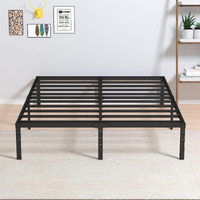 Maenizi 14 Inch Metal Bed Frame Queen Size No Box Spring Needed, Heavy Duty Platform Support Up To 3000 Lbs, Easy Assembly, Noise Free, Black