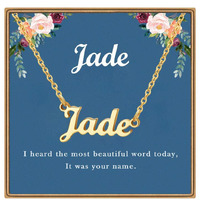 Ldurian Custom Name Necklace, Jade Name Plate Pendant Necklace Pre Gifts, Charm Necklaces Jewelry For Birthday Anniversary