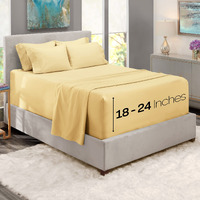 Nestl Extra Deep Pocket Queen Sheets Set - 6 Pc Soft Microfiber Queen Sheets Deep Pocket - Fade Resistant Bedding Sheets & Pillowcases - Queen, Vanilla Yellow