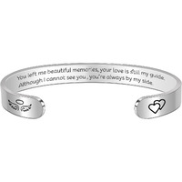 Btysun Memorial Gifts For Loss Of Mother Father Grandma Son Daughter Loved One Bereavement Gifts Sympathy Bracelets For Women Her Condolences Quotes Engraved Jewelry