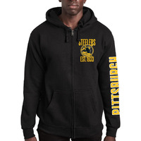 Junk Food Clothing X Nfl - Pittsburgh Steelers - Mvp Zip Hoodie - Unisex Adult Full Zip Hooded Sweatshirt For Men And Women - Size 3X-Large