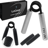 Logest Metal Hand Grip Strengthener 100Lb-350Lb No Slip Heavy-Duty Grip Strengthener With Gift Box, Great Wrist & Forearm Hand Exerciser, Home Gym, Hand Gripper Grip Strength Trainer (Silver - 250Lb)