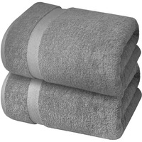 Infinitee Xclusives Premium Light Grey Bath Sheets Towels For Adults - 2 Pack Extra Large Bath Towels 35X70-100% Soft Cotton, Absorbent Oversized Towels, Hotel & Spa Quality Towel