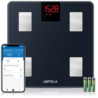 Loftilla Scale For Body Weight And Fat, Smart Body Fat Scale, Bluetooth Digital Weight Scales Sync With App, 14 Body Composition Analyzer, 400 Lb Capacity Accurate Bathroom Scales, Black