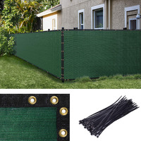 Amgo Custom Made 5 ' X 199 ' Green Fence Privacy Screen Windscreen With Bindings & Grommets, Heavy Duty For Commercial And Residential, 90% Blockage, Cable Zip Ties Included (We Customize)