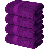 Infinitee Xclusives Premium Bath Towels Set Of 4-27X54 Inches, 100% Ring-Spun Cotton, Soft, Absorbent, Quick Dry, Durable, Ideal For Daily Use