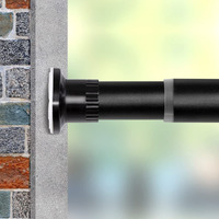Vailge Room Divider Tension Curtain Rod, Tension Shower Curtain Rods, Premium Tension Windows Curtain Rods,28-43 Inch,No Drilling,Adjustable Bathroom Stall Tension Pole-Black