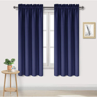 Dwcn Blackout Curtains - Thermal Insulated, Energy Saving & Noise Reducing Bedroom And Living Room Curtains, Navy Blue, W 42X L 63 Inch, Set Of 2 Rod Pocket Curtain Panels