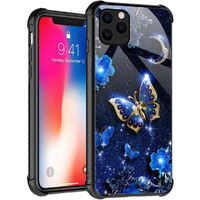 Tnxee Case Compatible With Iphone 11 Case, Blue Sky Flower Moon Butterfly Case For Iphone 11 Cases For Girls Women Pattern Design Case For Iphone 11