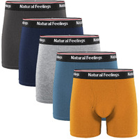 Natural Feelings Boxer Briefs Mens Underwear Men Pack Soft Cotton Open Fly Underwear L