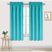 Dwcn Blackout Curtains For Bedroom - Thermal Insulated Privacy Energy Saving Rod Pocket Drapes For Living Room, W 38 X L 72 Inch, Turquoise, Set Of 2