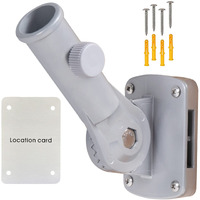 Nq Flag Pole Holder Adjustable, Flag Pole Bracket For Outside House Heavy Duty Aluminum, Multi-Position Flag Pole Mounting Bracket Rust Free With Hardwares, 1"" Inner Diameter (Silver- 1 Pack)