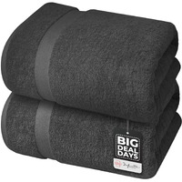 Infinitee Xclusives Premium Grey Bath Sheets Towels For Adults - 2 Pack Extra Large Bath Towels 35X70-100% Soft Cotton, Absorbent Oversized Towels, Hotel & Spa Quality Towel