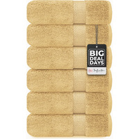 Infinitee Xclusives Premium Sand Hand Towels - Pack Of 6, 16X28 Inches Bathroom Hand Towel Set, Hotel & Spa Quality Hand Towels For Bathroom, Highly Absorbent And Super Soft Bathroom Towels