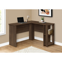Computer Desk, Home Office, Corner, Storage Shelves, 48""L, L Shape, Work, Laptop, Laminate, Brown, Contemporary, Modern