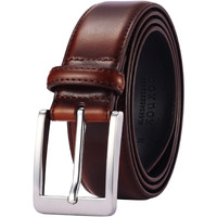 Xouxou Mens Casual Leather Jeans Belts Classic Work Business Dress Belt With Prong Buckle For Men (Brown (S101), 44 (Waist 42))
