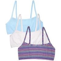 Fruit Of The Loom Girls Spaghetti Strap Sports Bra, Happy Stripewhiteeyeshadow, 38