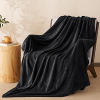 Phf Ultra Soft Fleece Throw Blanket, No Shed No Pilling Luxury Plush Cozy 300Gsm Lightweight Blanket For Bed, Couch, Chair, Sofa Suitable For All Season, 50 "" X 60 "", Black