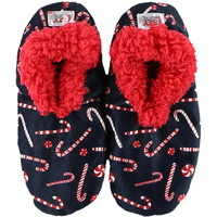 Lazy One Fuzzy Feet Slippers For Women, Cute Fleece-Lined House Slippers, Candy Cane, Non-Skid