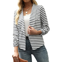 Menxx-Largepogtmm Blazer Jackets For Women Business Plus Size Casual Work Blazer Outfits(White Stripes,Xxl) ' ' }