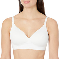 Warners Womens Benefits Allover-Smoothing Bliss Wireless Lightly Lined Convertible Comfort Bra Rm1011W, Classic White, 34B