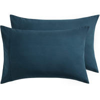 Bedsure Pillowcases Standard Size Set Of 2 - Navy Standard Pillow Cases 2 Pack 20 X 26 Inches, Brushed Microfiber, Pillow Case Covers With Envelop Closure