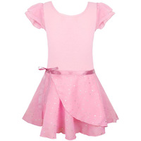 Eqsjiu Pink Ballet Leotards For Girls 5T Size 6 6-7 Years Old 5-6X Skirted Leotards With Skirts Ruffle Sleeve Dance Leotards For Toddler Girls