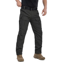 Navekull Men 's Outdoor Tactical Pants Rip Stop Lightweight Waterproof Military Combat Cargo Work Hiking Pants Black