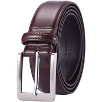 Xouxou Mens Casual Leather Jeans Belts Classic Work Business Dress Belt With Prong Buckle For Men (Coffee Color (S101), 44 (Waist 42))