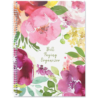 When Flowers Speak Bill Paying Organizer Book - Personal Account Book, 9 By 12 Inch, Spiral-Bound, 14 Pockets, 32 Label Stickers, Bill Tracking