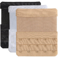 Yarbar Bra Extender 5 Hook, Elastic Comfortable Bra Extension Strap, 3 Pieces Multicolor