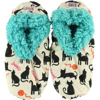 Lazy One Fuzzy Feet Slippers For Women, Cute Fleece-Lined House Slippers, Cute Animal Designs (Cat Nap, Lxl)