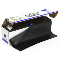Grandipity Plastic Tablecloth Roll - 54 X100 Black Plastic Table Cloths For Parties Disposable With Cutter Box - Cut To Size Disposable Tablecloth Plastic Table Cover For Rectangle  Round
