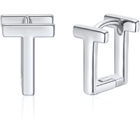 Sannyra T Silver Plated Initial Stud Earrings For Women,Hypoallergenic Letter Earring, Trendy Jewelry Gifts For Her