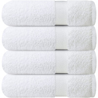 Infinitee Xclusives Premium Bath Towels Set Pack Of 4-100 Ring Spun Cotton Towels - White Bath Towels 27 X 54 - Soft Feel, Quick Dry, Highly Absorbent Durable Towels, Perfect For Daily Use
