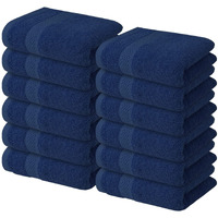 Infinitee Xclusives Premium Navy Blue Washcloths Set - Pack Of 12, 13X13 Inches 100 Cotton Wash Cloths For Your Body And Face Towels, Kitchen Dish Towels And Rags, Baby Washcloth
