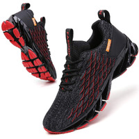 Skdoiul Men Sport Running Sneakers Tennis Athletic Walking Shoes Mesh Breathable Comfort Fashion Runner Gym Jogging Shoes Black Red Size 11