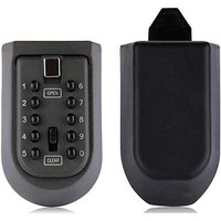 Lospu Hy Indoor  Outdoor Key Lock Box Wall Mounted Push Button Combination Key Safe Storage Security Lock Box With Black Rubber Cover  Wall Bolt Fixings For 5 To 7 Mortise Style Keys