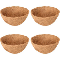 Halatool 4 Pcs 14 Inch Round Coco Liners Hanging Basket 100 Natural Replacement Coconut Fiber Liner For Garden Flower Pot Vegetables Herbs