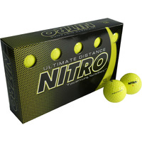 Nitro Long Distance High-Durability Golf Balls (15Pk) All Levels Ultimate Distance Titanium Core High Velocity Great Stop  Sticking Ability Golf Balls Usga Approved-Total Of 15-Yellow