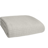 Elvana Home 100 Cotton Bed Blanket, Breathable Bed Blanket Queen Size, Cotton Thermal Blankets Queen, Perfect For Layering Any Bed For All Season, Light Grey