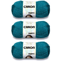Caron Simply Soft Party Teal Sparkle Yarn - 3 Pack Of 85G3Oz - Acrylic - 4 Medium (Worsted) - 164 Yards - Knittingcrochet