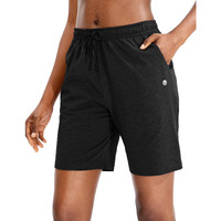 G Gradual Womens Bermuda Shorts Jersey Shorts With Deep Pockets 7 Long Shorts For Women Lounge Walking Athletic (Black, Xx-Large)