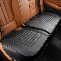 Sunny Color Back Seat Covers, Rear Seat Cushions, Auto Bench Protector With Breathable Pu Leather And Non-Slip Bottom Universal For 4 Season (Black, 61 X 20 5)