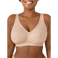 Fruit Of The Loom Womens Plus-Size Wireless Cotton Full Coverage Bra, Sand, 46D Us