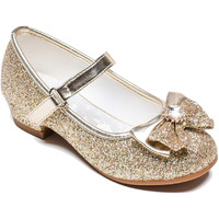 Furdeour Mary Jane Gold Shoes For Toddler Girls Wedding Party Prom Sequins Glitter Flower Girls Shoes Princess Size 12 Dress Up Shoes Cosplay Little Girls Party High Heel (2701Gold 12)