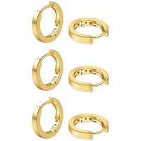 Micuco 3 Pairs Small Hoop Earrings For Women, 14K Gold Plated Tiny Helix Hoop Earring For Men, Cartilage Hoop Earring Set, Hypoallergenic Earrings 10Mm 10Mm 10Mm