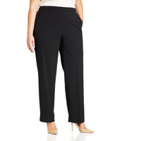 Briggs New York Womens Plus-Size All Around Comfort Dress Pants, Black, 16 Plus