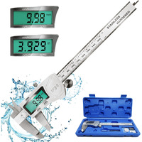 Electronic Digital Vernier Caliper Measuring Tool, Ip54 Waterproof Electronic Micrometer Caliper, 150Mm0-6 Inch Stainless Steel Vernier Caliper With Large Lcd Screen, Inch Metric Conversion