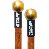 Timber Drum Company Timber Percussion Brass Pair, Mallets For Playing, Bell Tree & Crotales -- Made In U.S.A. -- Stained Solid Birch Handles (Tb3M)